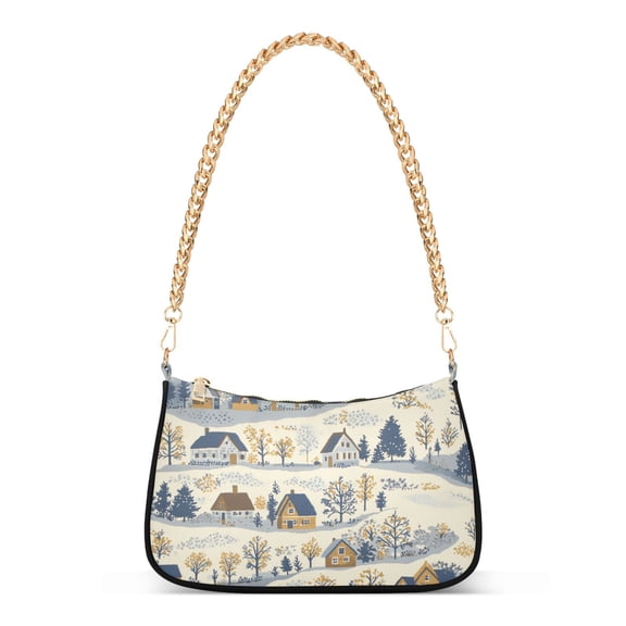 FORMRS Womens Shoulder Bag with Chain Strap Clutch Purse Cute Tote Handbag, Snowy Mountains
