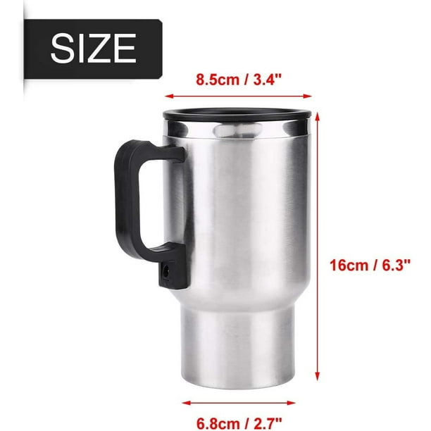 Auto Heizung Tasse Wasserkocher, Auto elektrische Tasse, Edelstahl Kaffee  Tee 450ml 12V 