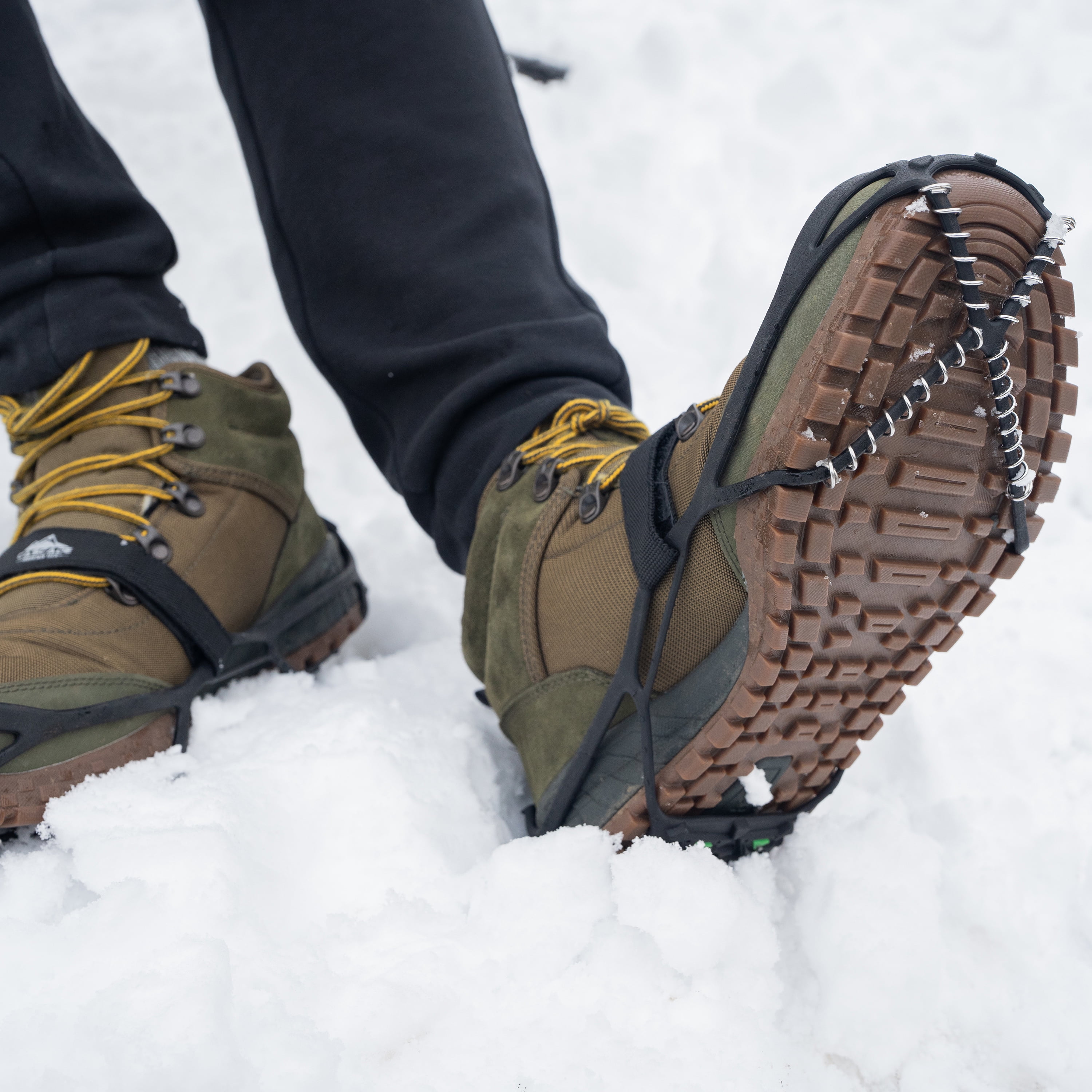 Cascade Mountain Tech Ice Traction Cleats, Ice Traction 360 Hybrid Tungsten Carbide Spike/Steel Coil - Sm/Med
