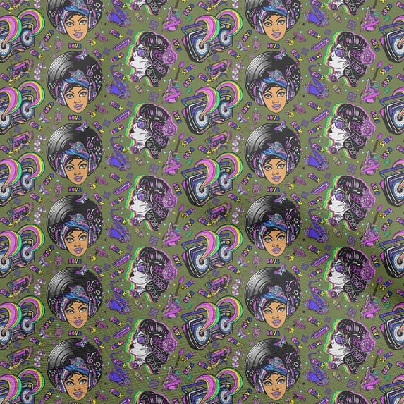 oneOoneCottonFlexDarkOliveGreenFabricAfricanSewingCraftProjectsFabricPrintsByYard40InchWide