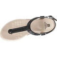 thumbnail image 5 of WHITE MOUNTAIN Womens Black Adjustable Ankle Strap Cushioned Embellished T-Strap Parana Open Toe Buckle Thong Sandals 8 M, 5 of 6