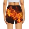 thumbnail image 4 of Uemuo Fiery Orange Flames Energy Pattern Women's Athletic Shorts High Waisted Running Shorts with Liner Pockets Gym Elastic Workout Shorts-, 4 of 9
