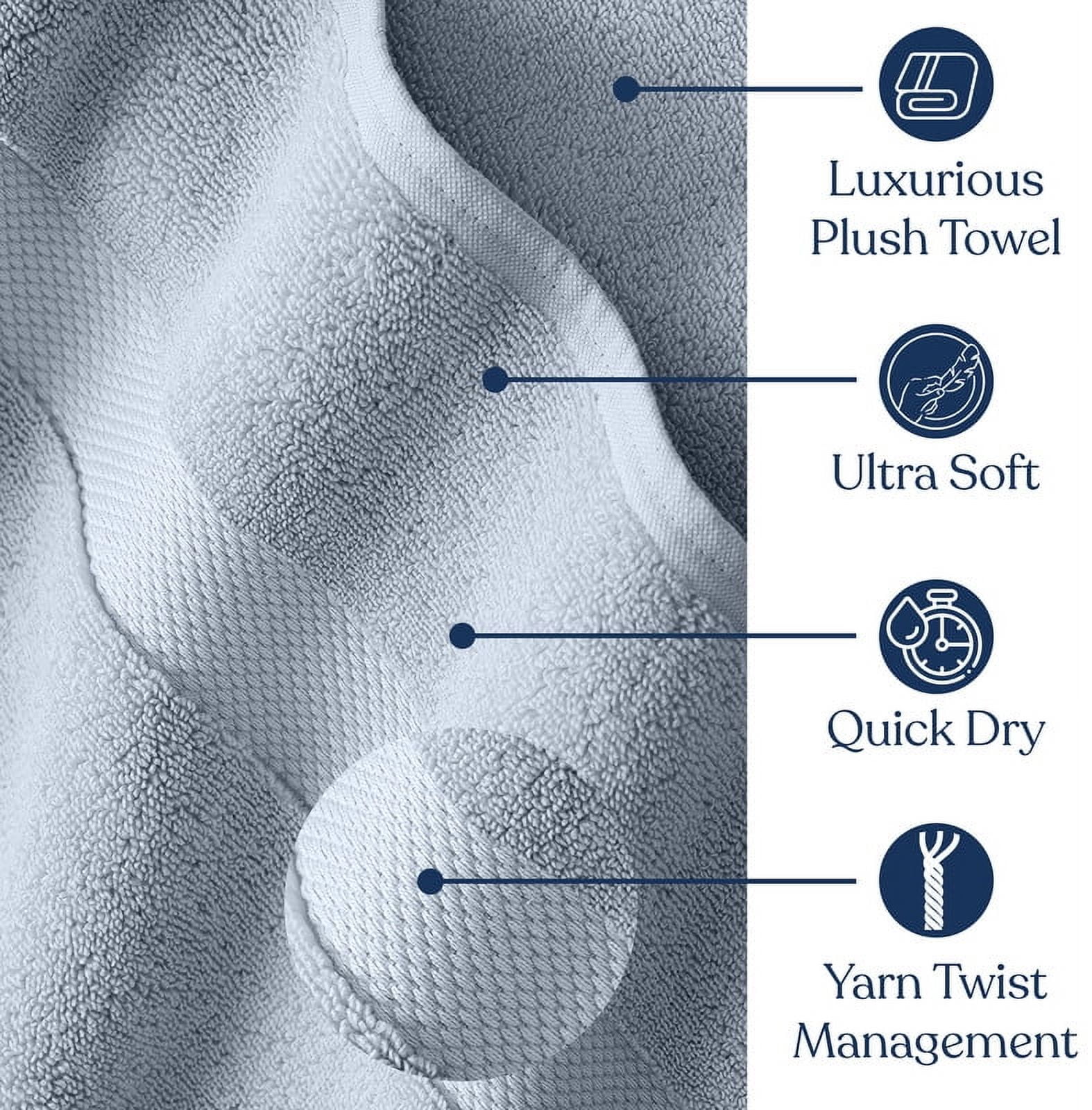 Delara Organic Cotton Bath Towel Pack of 4, GOTS & OEKO-TEX Certified, Premium Hotel Quality Towels, 650 GSM, Soft, Quick Dry & Ultra-Absorbent