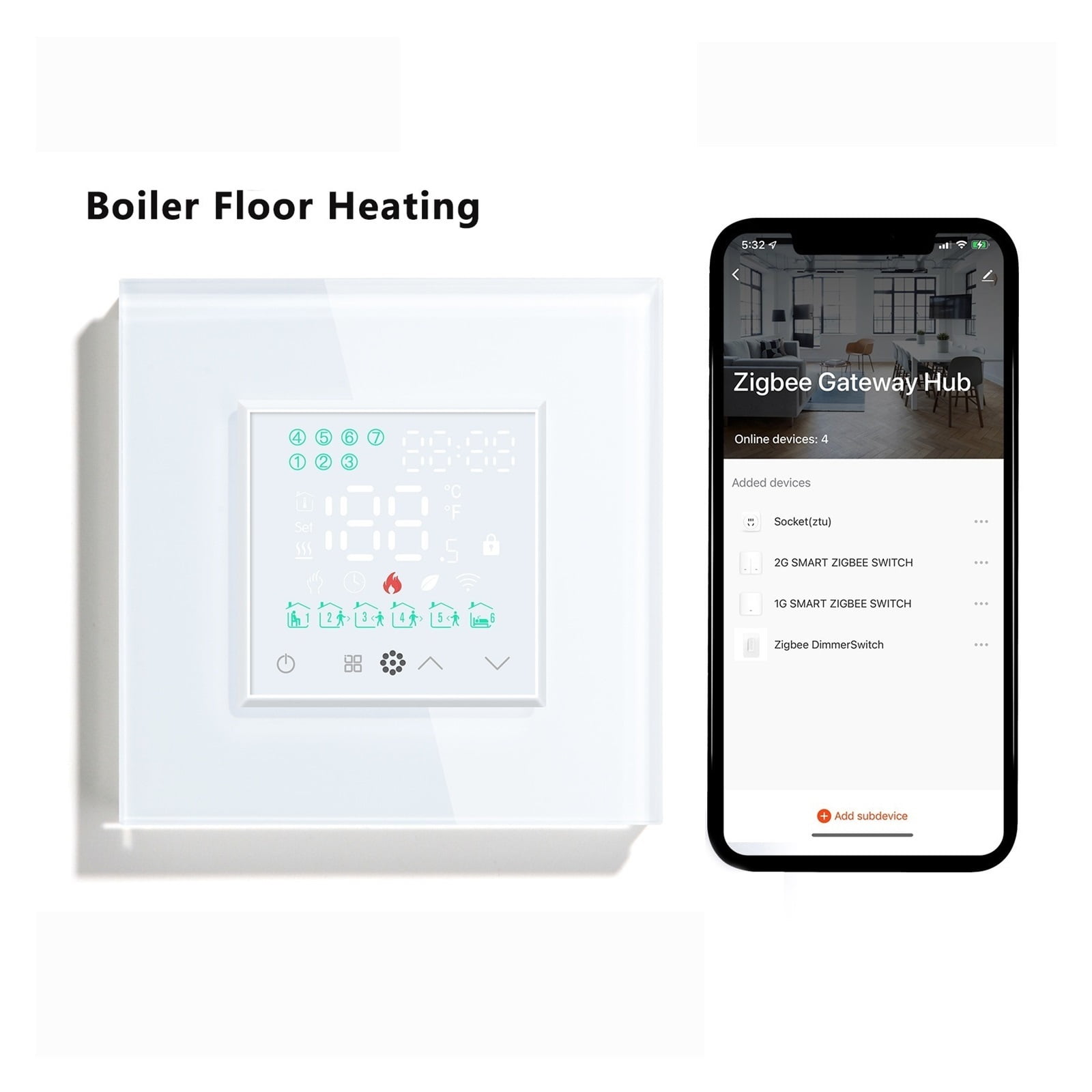 Touch Screen Thermostat For Electric Floor Heating Water Boiler ,Temperature Remote Controller Home ,Temperature calibrating