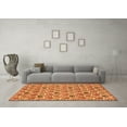 thumbnail image 3 of Ahgly Company Indoor Round Abstract Orange Modern Area Rugs, 6' Round, 3 of 4