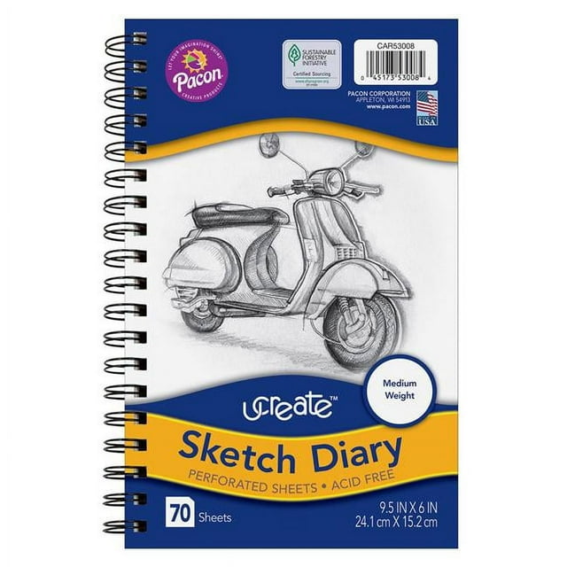 Pacon CAR53008 9.5 x 6 Po. Journal Esquisse Ucreate Impress