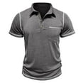 thumbnail image 7 of YLSDY Men's Casual Button Collared Shirts Classic Short Sleeve Basic Button T-Shirt Lightweight Cotton Golf Tops with Pocket Dark Gray XL, 7 of 7