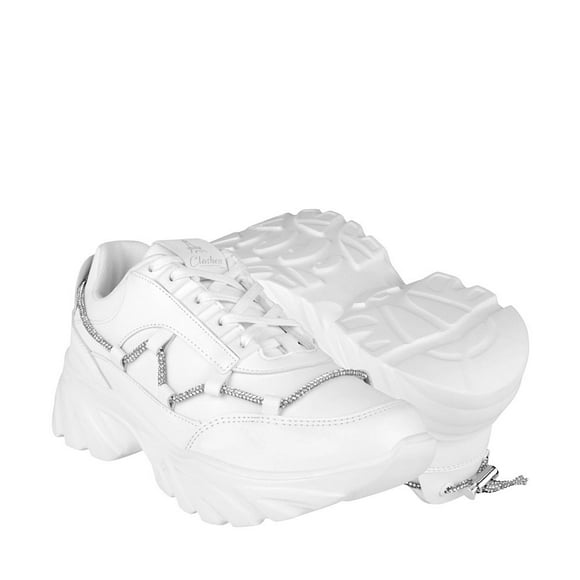 TENIS CASUALES DAMA CLASBEN SWAROVSKI SIMIPIEL BLANCO Clasben SWAROVSKI