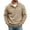 U5-Khaki, variant on Mens Cable Knit Pullover Sweater Fleece Lined Long Sleeve 1/4 Button Up Sweatshirt Elbow Patches Stand Collar Tops Warm Dressy Fall Winter Outdoor Casual Clothing