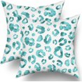 thumbnail image 1 of Aqua Grey Leopard Print Pillow Covers 16X16 Inch Watercolor Gray White Cheetah Decorative Pillow Cases Animal Square Throw Pillow Case Set of 2 Home Decor For Sofa Living Room Bedroom Bed Cushion, 1 of 5