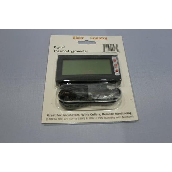 River Country Digital Thermo-Hygrometer for Incubators, Wine Cellars, Plant Trays, and More