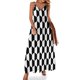 thumbnail image 1 of Vestido sin mangas con hexágonos en blanco y negro Vestido de noche para mujer Vestidos largos con velo, 1 of 7