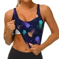 thumbnail image 4 of Kdxio Sea Jellyfish Print Workout Crop Tank Top for Women Racerback Yoga Tank Tops Athletic Sports Shirts Exercise Undershirts, 4 of 9