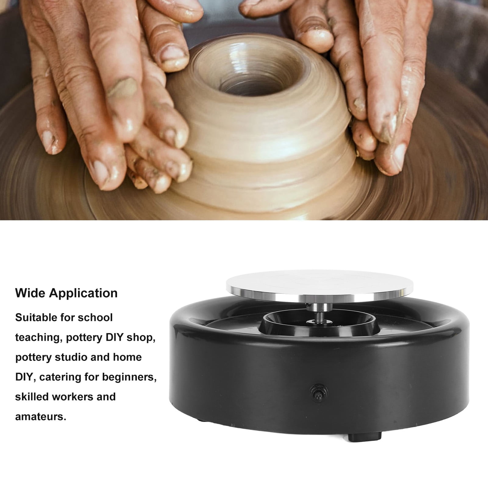Yajisi Mini Pottery Wheel Detachable Multifunctional Electric Ceramic Machine for DIY Crafts US Plug, 11.02 inches / 28 cm