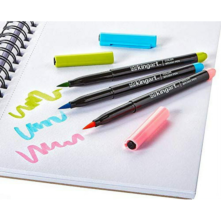 Kingart Pro Coloring Brush Pens - Set of 48 