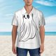 thumbnail image 2 of Fotbe Cute Ghost Simple Drawing Camisa Hawaiana para Hombre Unisex – Camisa Casual de Verano con Botones de Manga Corta de Algodón y Lino,Small, 2 of 7