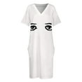 thumbnail image 3 of The Eyes-vestido holgado con bolsillos para mujer vestido púrpura elegante vestidos de novia para fiestas, 3 of 6