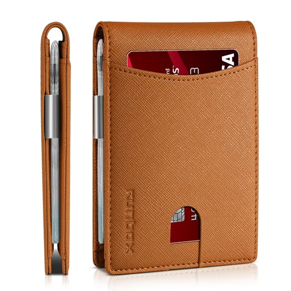 Billetera RUNBOX, delgado, plegable, con bloqueo RFID, 11 tarjeteros