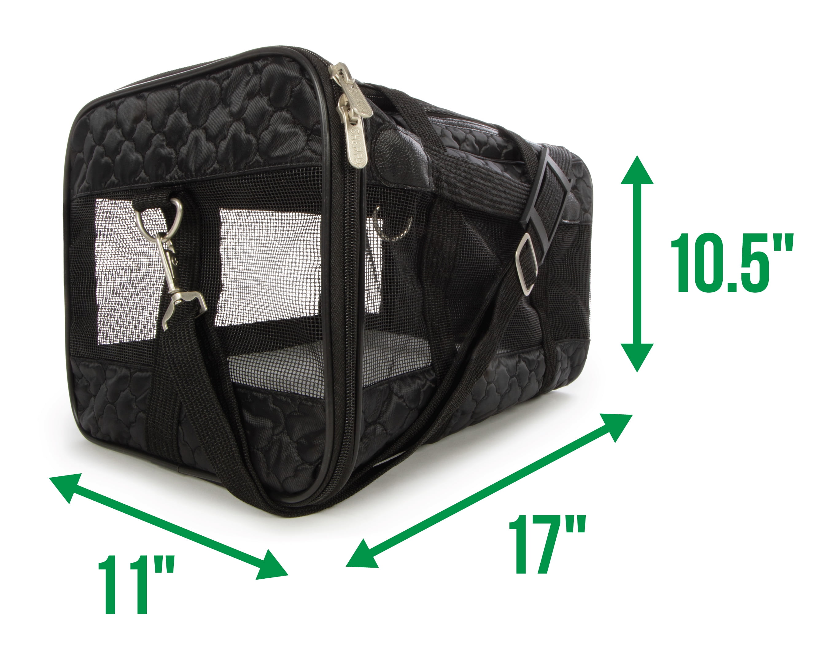 mundstykke gammel hovedpine Sherpa Original Deluxe Lattice Stitch Travel Bag Pet Carrier - Black,  Medium - Walmart.com