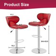thumbnail image 6 of YRLLENSDAN Adjustable Bar Stools Set of 2 with Back and Footrest Comfy Curved Bar Chairs Set of 2 Kitchen Island Chairs with Metal Base Leather Upholstered Swivel Counter Height Stools,Red, 6 of 7