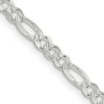 thumbnail image 2 of Auriga Fine Jewelry 925 Sterling Silver 4 mm Pav‚ Flat Figaro Chain Necklace for Women 18", 2 of 6
