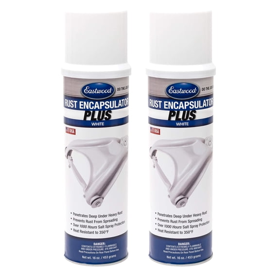 Eastwood Matte White Rust Encapsulator Plus | Long Lasting Durable Finish 1 Coat Automotive Maximum Rust Protection | Heat Resistance up to 350 Degrees F | 16 oz. Aerosol | 2 Pack