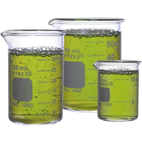 PYREX 1000-MICROPACK, Glass Beaker Set, 3 Sizes - 10, 30, 50ml