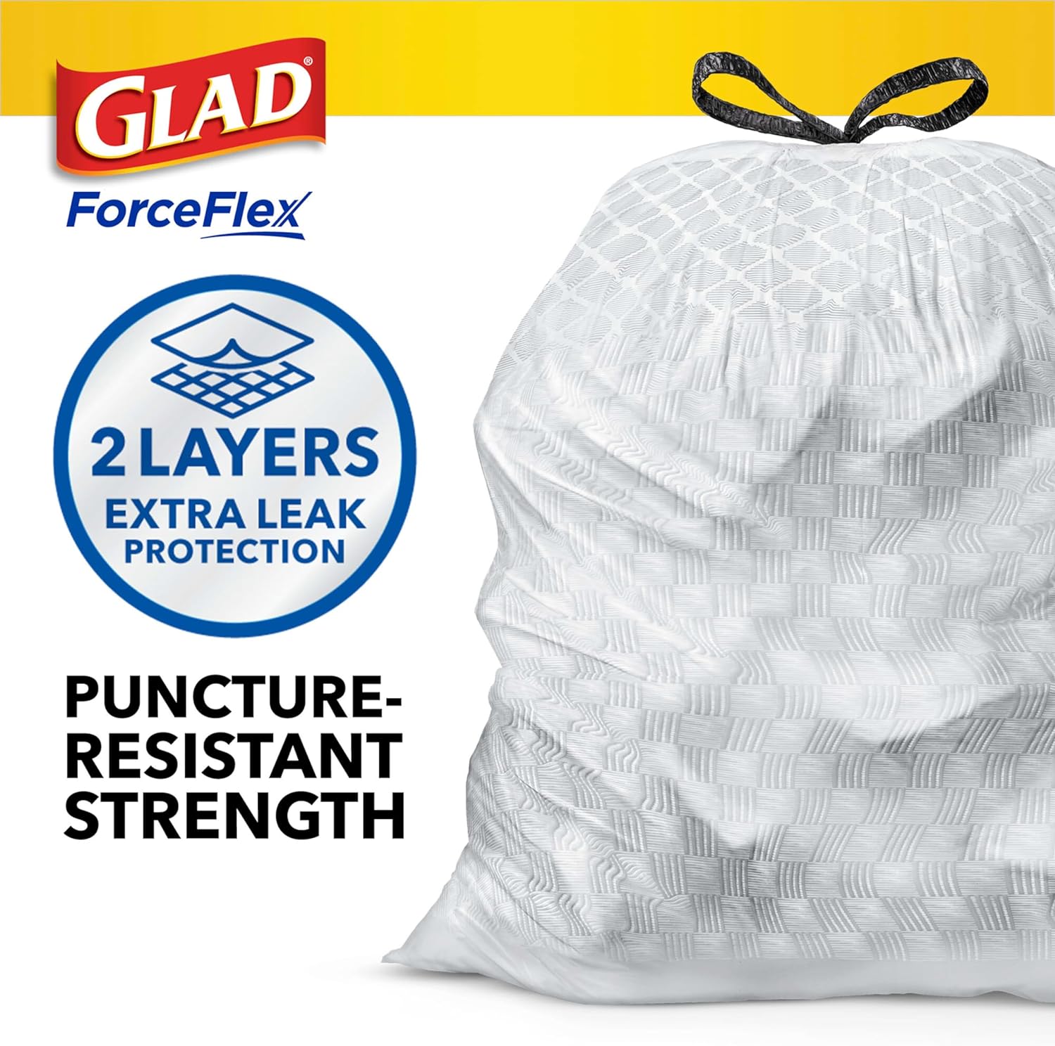 Tall Kitchen Trash Bags 13 Gallon, Gain Original Garbage Bags, Odorshield with Drawstring, 80 Count