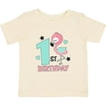 thumbnail image 3 of Inktastic 1st Birthday with Flamingo Stars and Hearts Girls Baby T-Shirt, 3 of 5