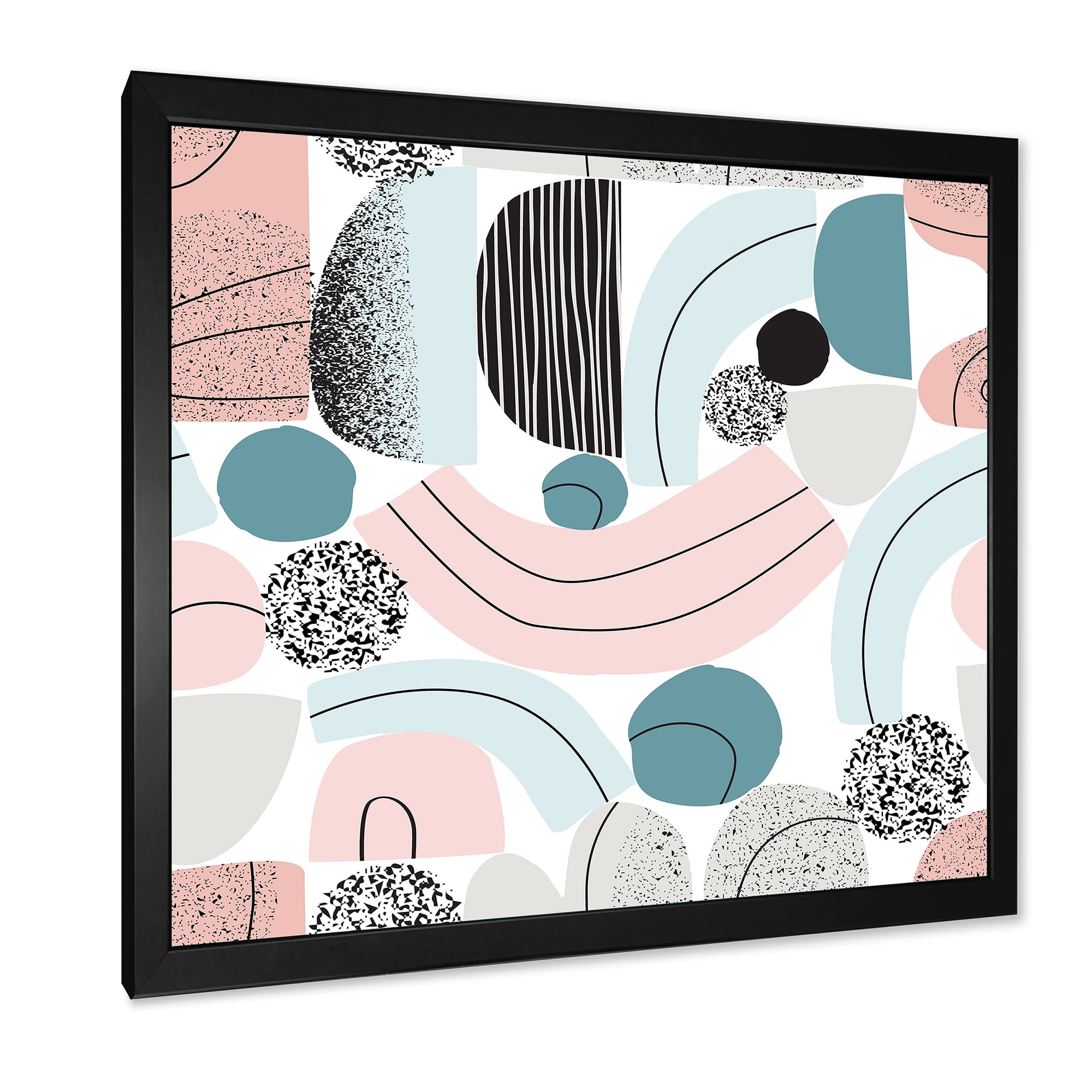 Designart 'Art Collage In Pastel Colors' Modern Framed Art Print