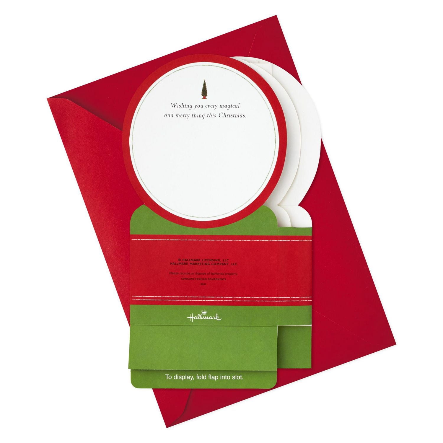 Hallmark Paper Wonder Musical 3D Pop-Up Christmas Card (Night Before Christmas Snow Globe, Plays "Up on the Housetop")