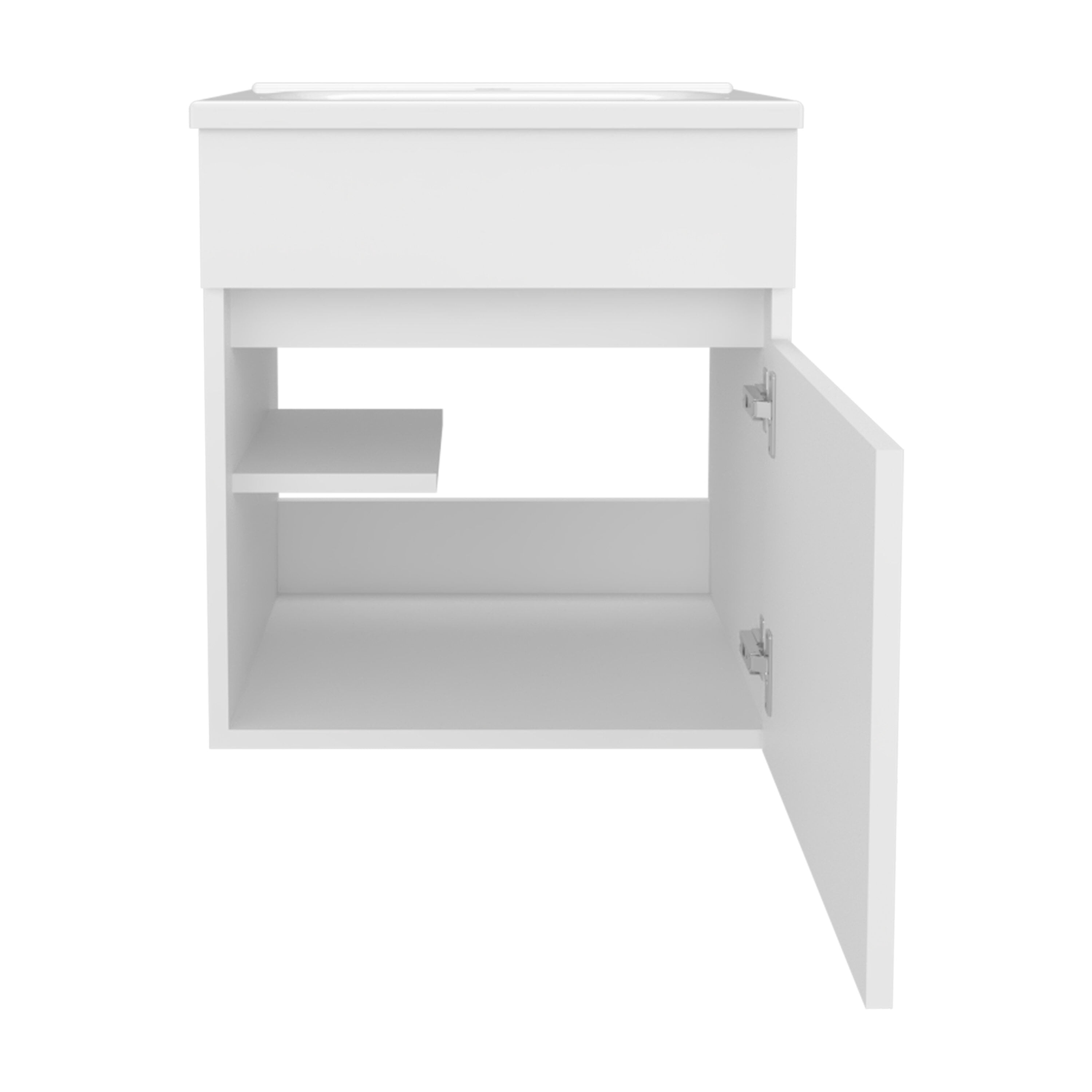 Vanity With Sink, Bathroom Vanity with Sink, 1 Door, White, White Bathroom Vanity,Engineered Wood Single Sink Vanity, Bath & Faucets Bathroom Vanities