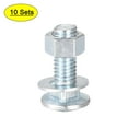 thumbnail image 1 of Tornillos de Carro de Cuello Cuadrado de Acero al Carbono 3/8-16 x 1-1/4" con Tuercas y Arandelas Uxcell 10 Juegos, 1 of 5