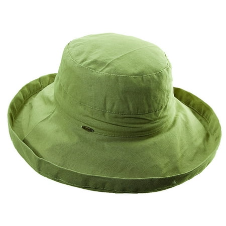Scala Collezione Women's Cotton Big Brim Hat Green O/S