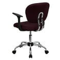 thumbnail image 4 of Flash Furniture Mid-Back Burgundy Mesh Padded Swivel Task Office Chair with Chrome Base and Arms, 4 of 6