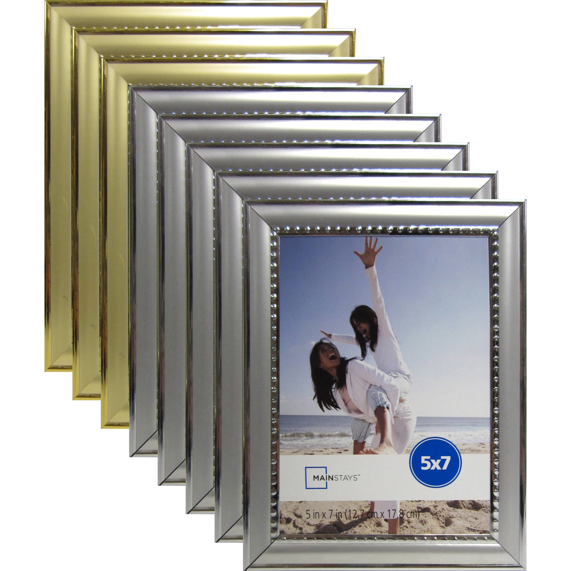 Mainstays Alicia Bead 5 X 7 Frame Set Of 8 Silver And 3 Gold Mainstays Alicia Bead 5 X 7 Frame Set Of 8 Silver And 3 Gold Com