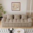 thumbnail image 2 of Muumblus 71" Corduroy Boneless Sofa, Removable Cushions, Modern Upholstered Deep Seat Sofa for Apt., Camel, 2 of 5