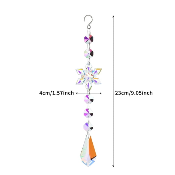 10pcs Snowflake Faceted Glass Suncatchers Tone Metal Hanging Ornaments Kite 230x40mm