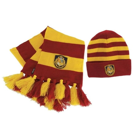 Harry Potter Hogwarts Knit Scarf & Hat Set Costume Accessory One