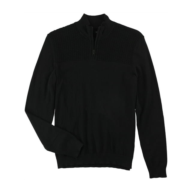 Alfani Chandail Texturé en Tricot pour Hommes Noir Profond m