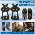 thumbnail image 2 of Ice Spikes Snow Traction Cleats Crampons for Shoe and Hiking Boots Non-Slip Snow Grips Cleats for Walking on Snow and Ice Rubber Anti Slip Crampons with Cleats, 2 of 9