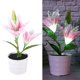 thumbnail image 3 of Jadeshay Lámpara de Flores Artificiales, lámpara de Lirio Artificial LED Solar, Plantas Falsas de Interior con luz LED para decoración del hogar, 3 of 12