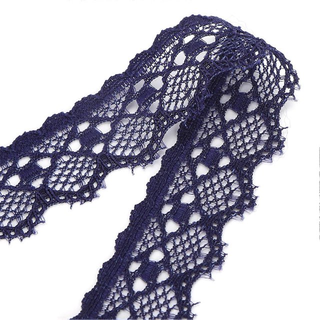 Lace Ribbon Clothing Accessories Decorating Crafts DIY Materials 10 Yard 2cm Width Dark Blue