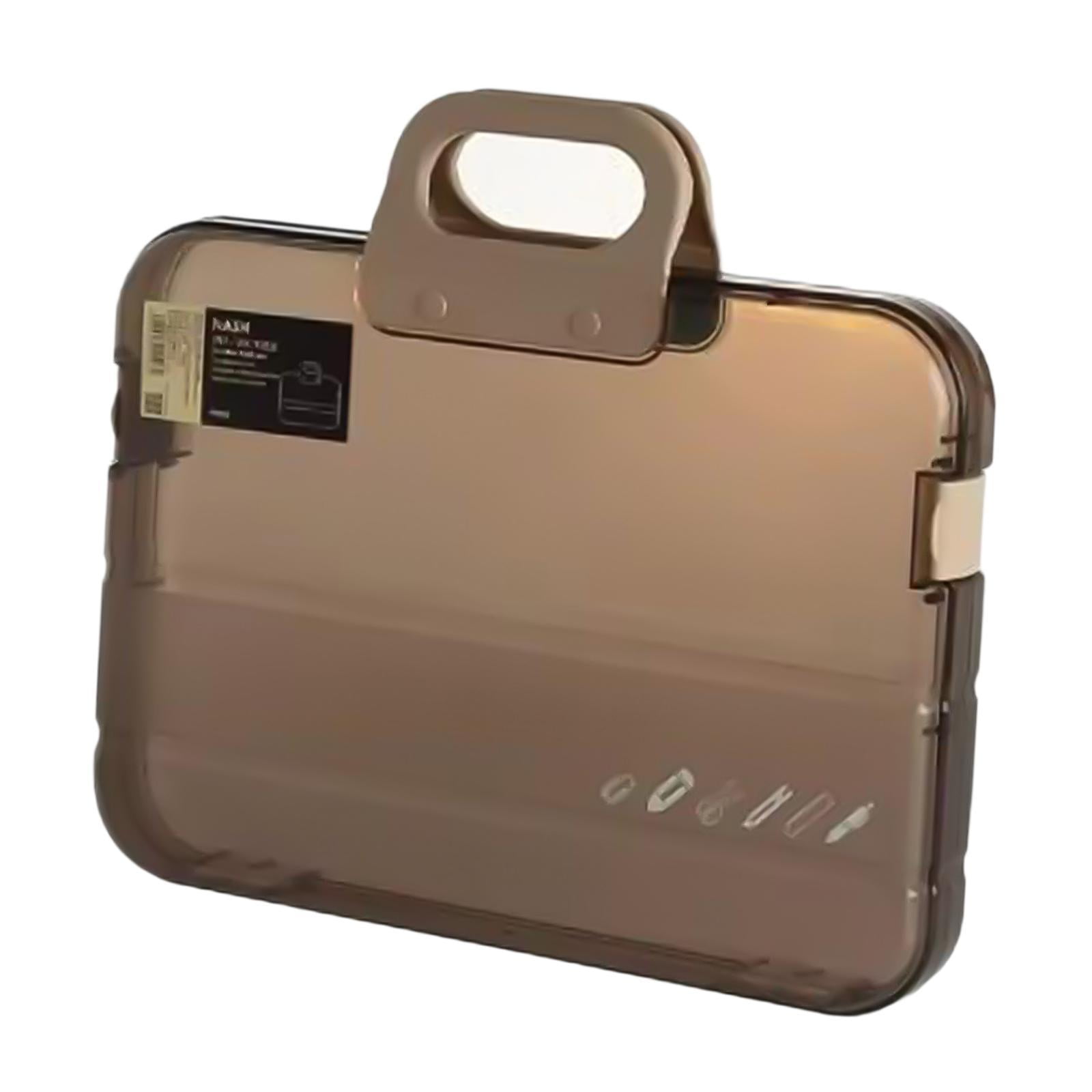 MAGIDEAL Portable files Organizer A4 Document Box Multipurpose Accessories with Snaps Brown