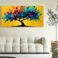 thumbnail image 5 of Large Colorful Tree of Life Canvas Wall Art, Abstract Tree Decor Painting Canvas Print for Living Room, Bedroom, Office Decorations, Gifts for Men, 5 of 7