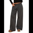 thumbnail image 3 of Pantalones Deportivos de Pierna para Mujer, Holgados, con Cordón, de Cintura Alta y Bolsillos Gris Carbón L, 3 of 10
