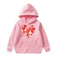 thumbnail image 1 of HNMKIU Sweatshirt for Girls Valentine's Day Hoodie For Kids, 1 of 4