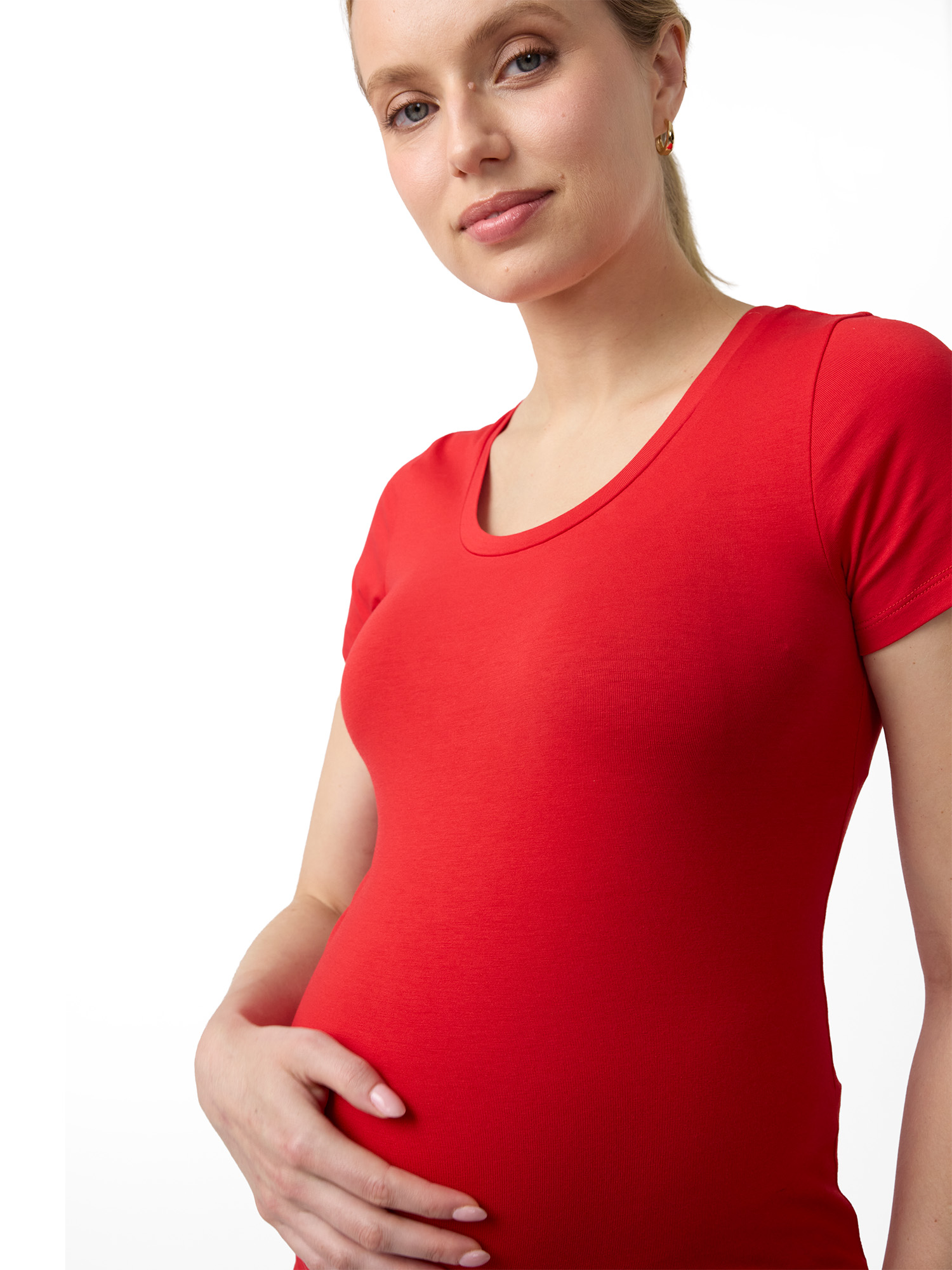 Ingrid & Isabel For Every Belly Women's Maternity Short Sleeve Fitted Scoop Tee, Sizes S-XXL