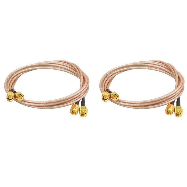 4Pcs RG316 Cable Jumper SMA Macho Una SMA Macho Extensión de Antena WiFi RF Coaxial Cable Coaxial Adaptador Puente (100cm)