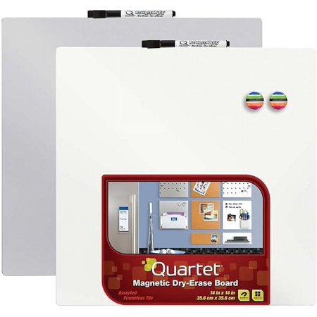 Quartet Magnetic Whiteboard Tile, 14" x 14" Dry Erase Board, White Board, Frameless, White Surface (85402-WT)